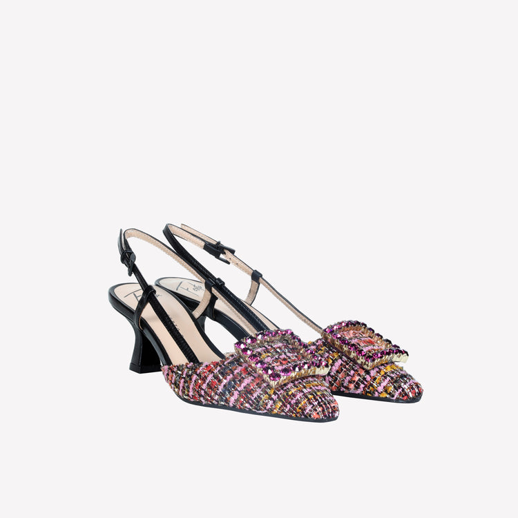 Roberto Festa slingback in pave multicolor e accessorio strass stefy Convenienza