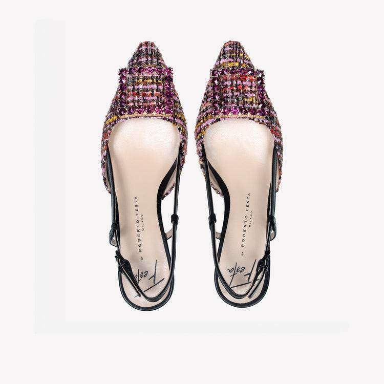 Roberto Festa slingback in pave multicolor e accessorio strass stefy Convenienza