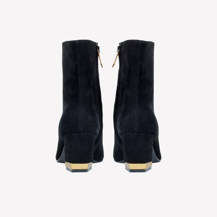 Roberto Festa ANKLE BOOT IN CAMOSCIO CON DETTAGLIO METALLICO COLOR ORO AMBRATO RISAS Vendita Economica