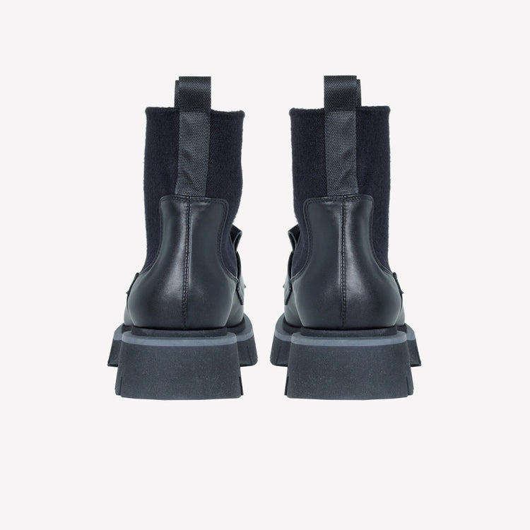 Roberto Festa ANKLE BOOT IN VITELLO CON ELASTICO IN LANA E FRANGIA IN PELLE PAULA Saldi Di Fabbrica