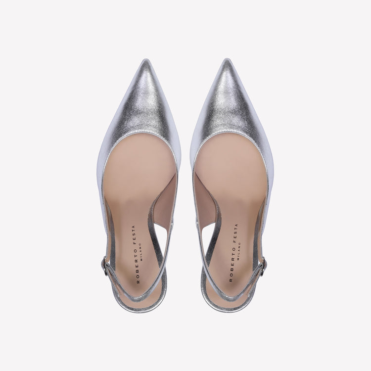 Roberto Festa SLINGBACK IN LUXOR SILVER LAVINIA Nuovo