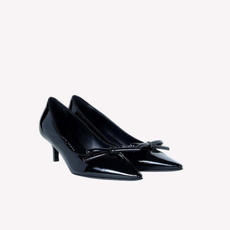 Roberto Festa DECOLLETE’ IN VERNICE NERA CON FIOCCHETTO DAVID Shopping Online
