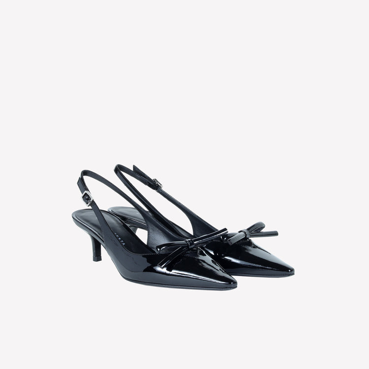 Roberto Festa SLINGBACK IN VERNICE NERA CON FIOCCHETTO SENYA Affare Del Giorno