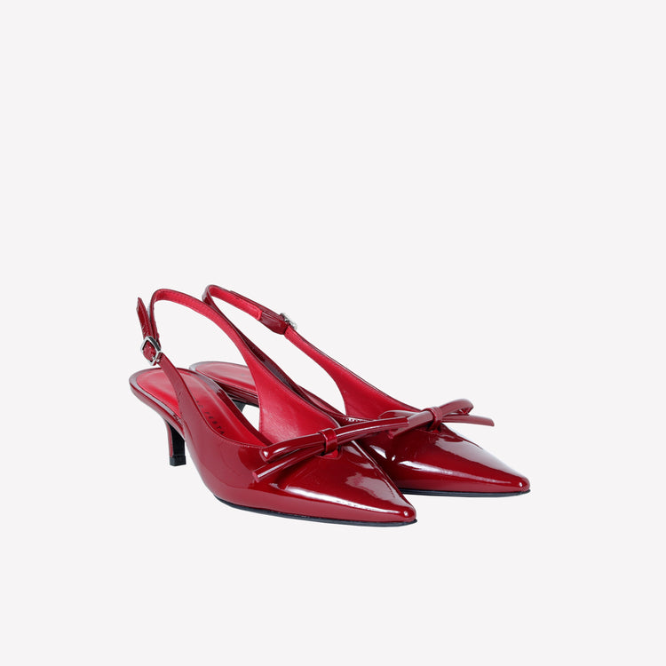 Roberto Festa SLINGBACK IN VERNICE ROSSA CON FIOCCHETTO SENYA Prezzo Ridotto