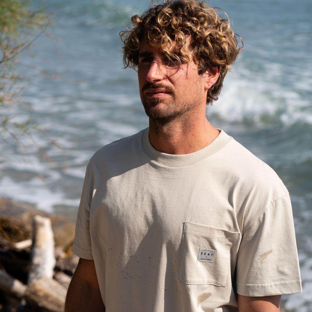 Seay / T-Shirt Cappuccino Delavé Qualità