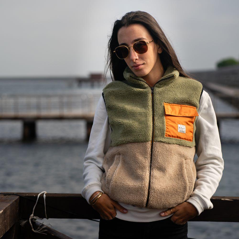Seay / Gilet Teddy Verde Menta & Natural Acquista Ora