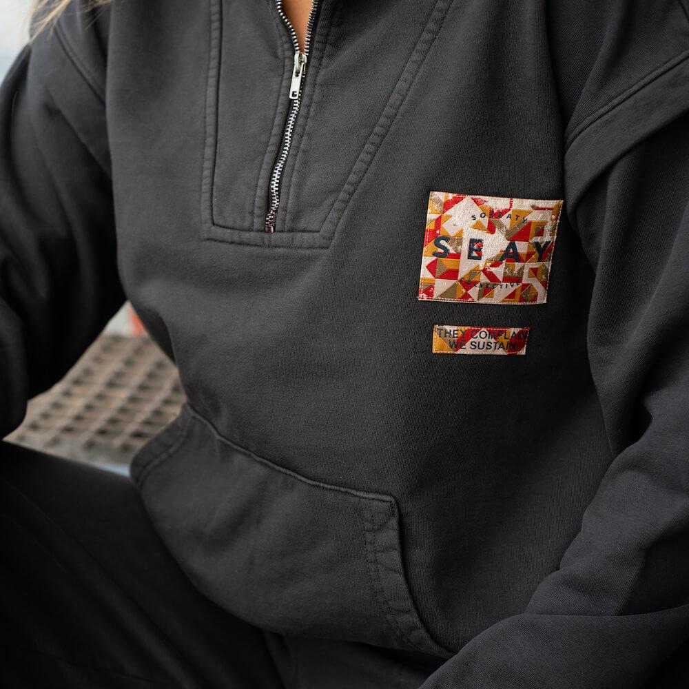 Seay / Felpa con Zip Nera Mandalay Promozione Limitata