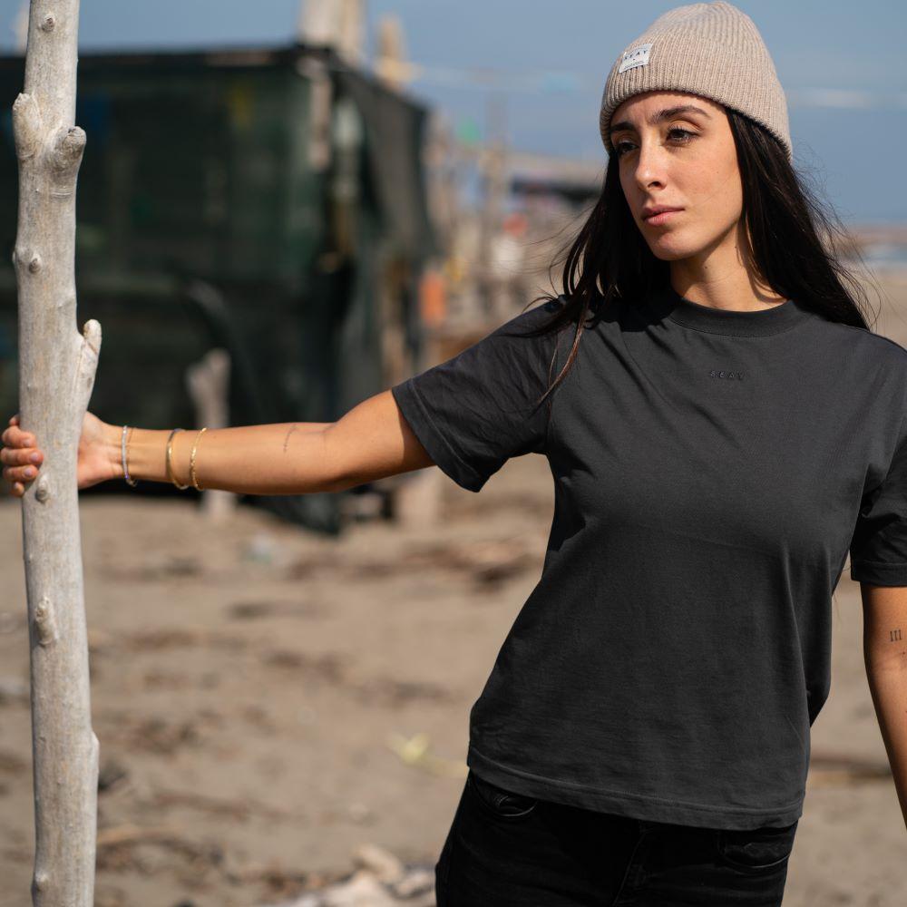 Seay / T-shirt Nera Delavé Prezzo Ridotto