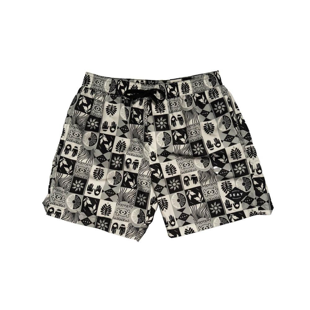 Seay / Costume da Bagno Medio Grigio Nero Symbols Saldi