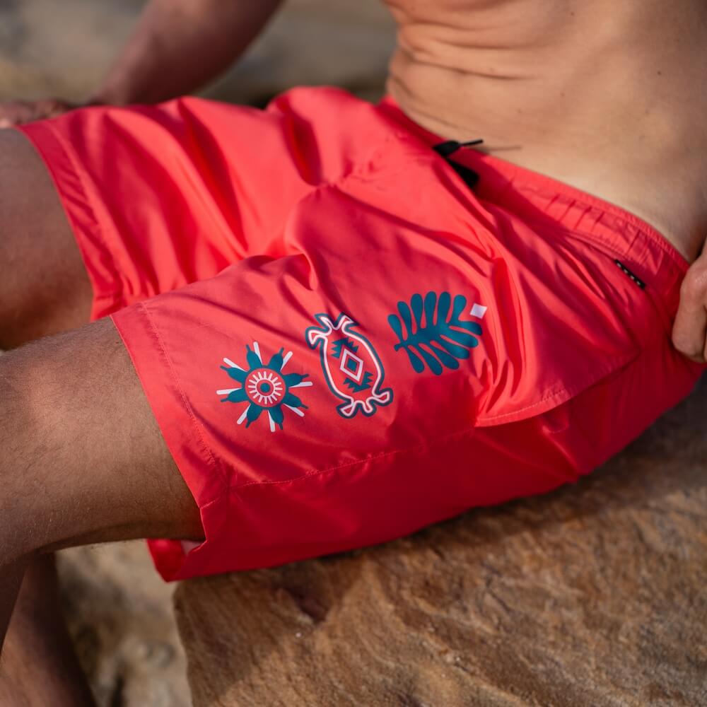 Seay / Costume da Bagno Medio Rosso Symbols Vendita Economica