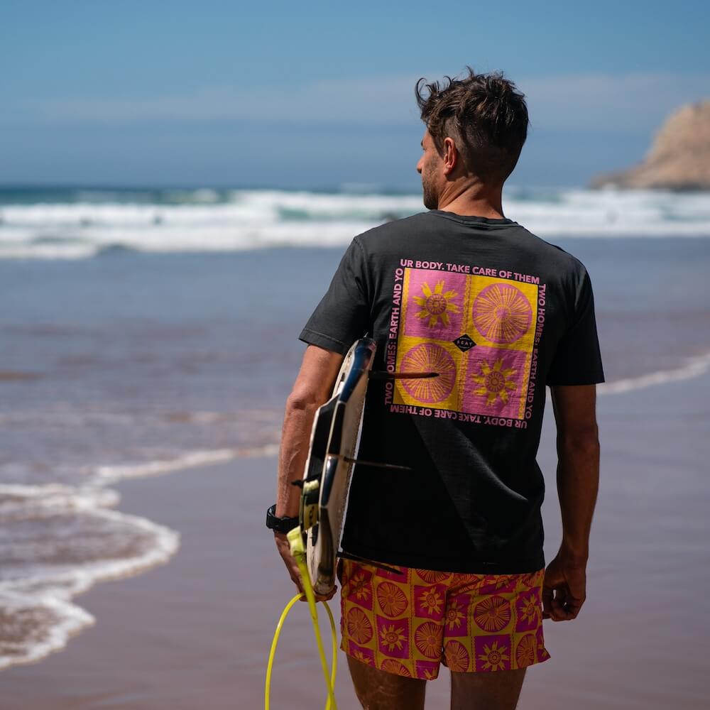 Seay / Costume da Bagno Corto Rosa Giallo Symbols Saldi Di Fabbrica