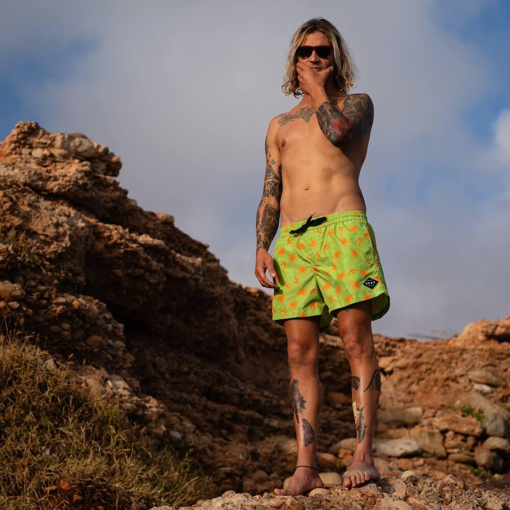 Seay / Costume da Bagno Corto Verde Symbols Vendite Flash