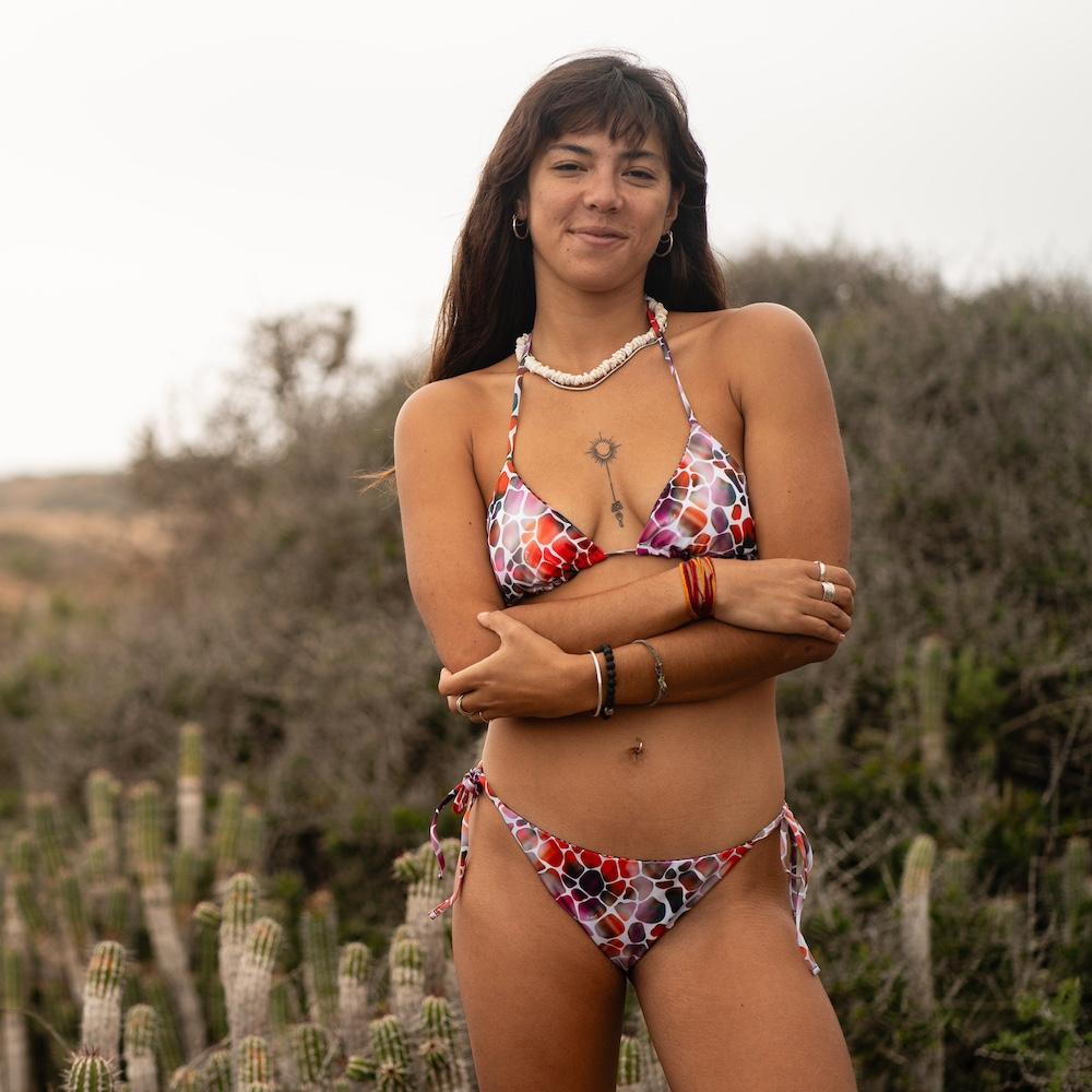 Seay / Triangolo Bikini Reversibile Nero Zebra & Giraffa In Vendita