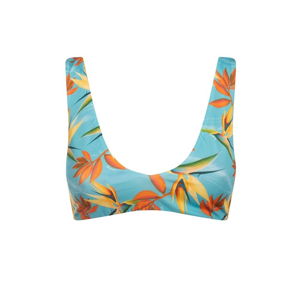Seay / Bralette Bikini Reversibile Azzurro Verde Bird of Paradise Saldi