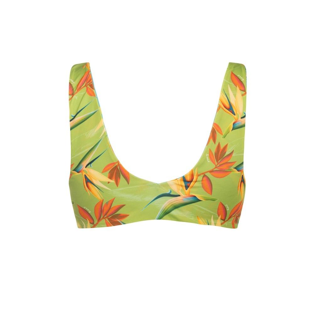 Seay / Bralette Bikini Reversibile Azzurro Verde Bird of Paradise Saldi