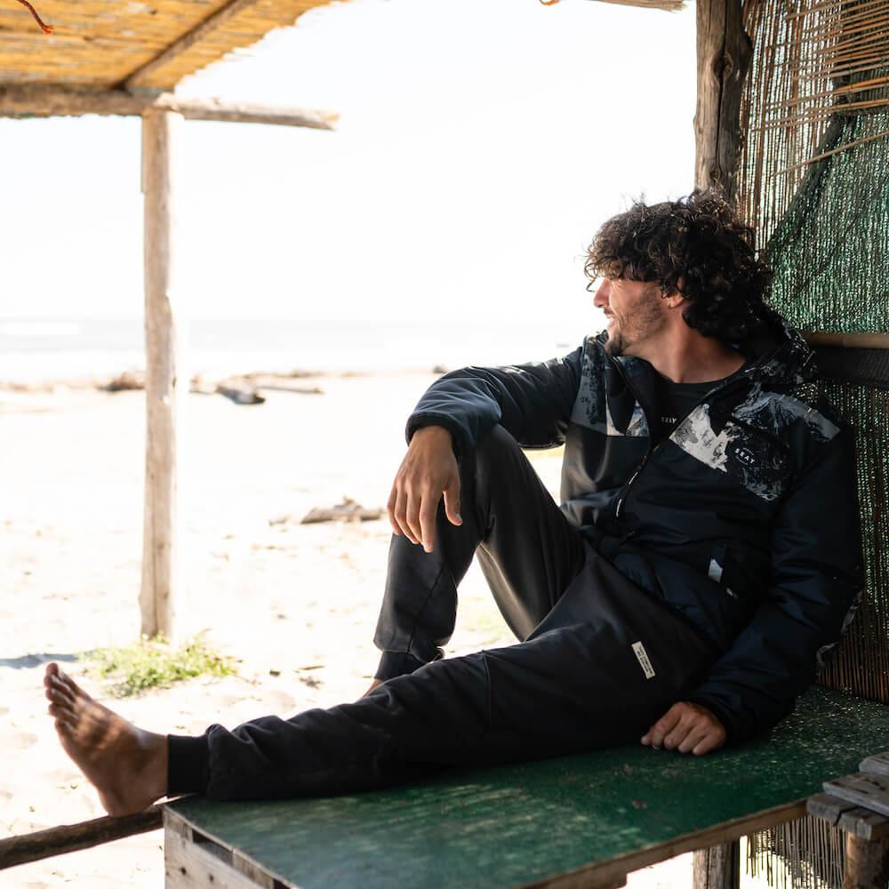 Seay / Pantalone Lungo in Felpa Nero Reyes Prezzo Ridotto