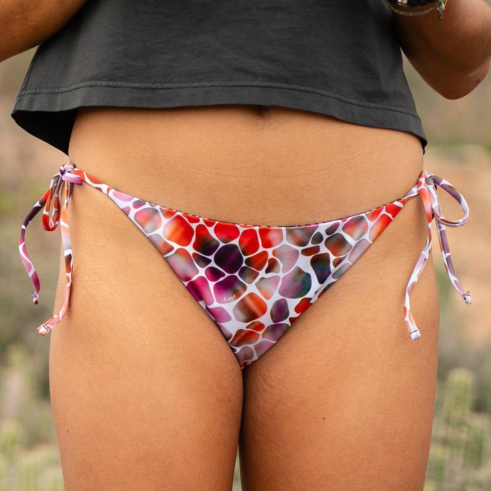 Seay / Slip Bikini Reversibile con Laccetti Nero Zebra & Giraffe Hotsell