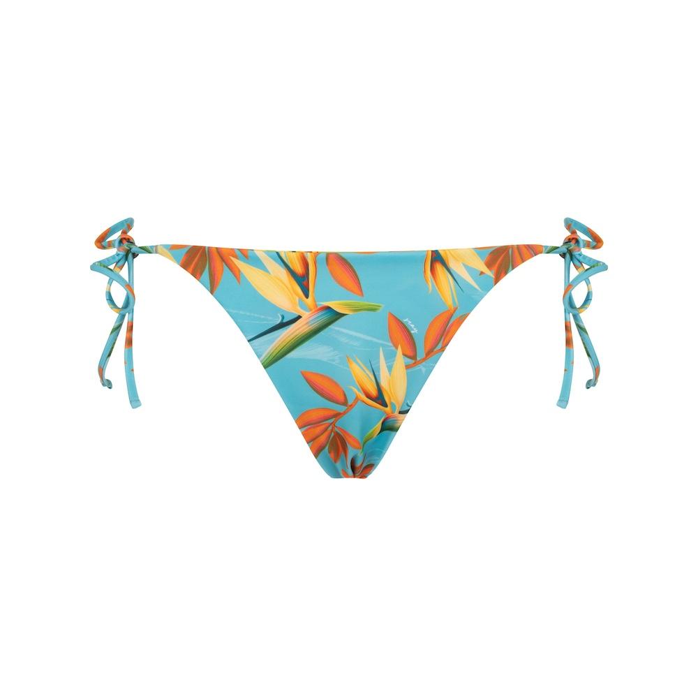Seay / Slip Bikini Reversibile con Laccetti Azzurro Verde Bird of Paradise Vendita Calda