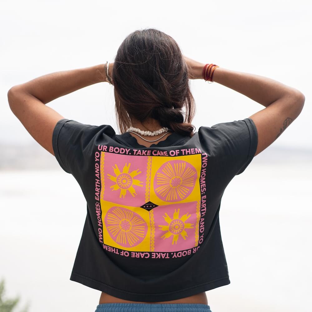Seay / Crop T-Shirt Nera Symbols 2025