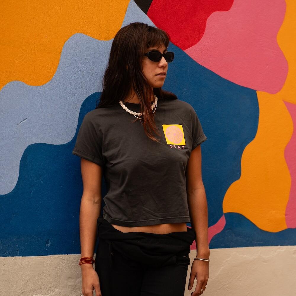Seay / Crop T-Shirt Nera Symbols 2025