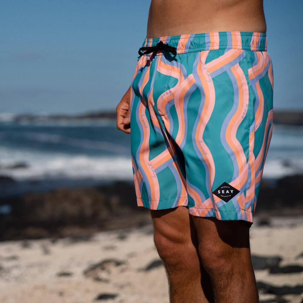 Seay / Swim Boxer Medio Verde Onde Akau Shopping Online