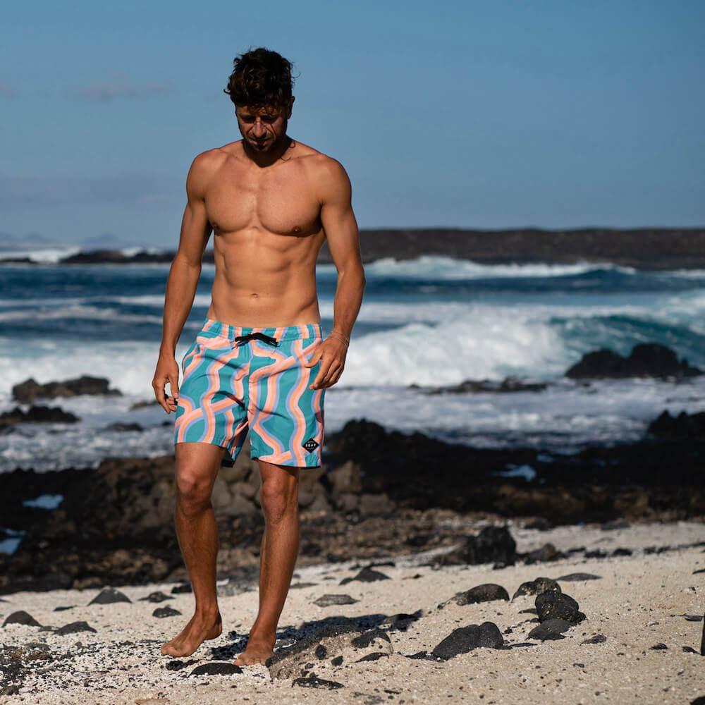 Seay / Swim Boxer Medio Verde Onde Akau Shopping Online