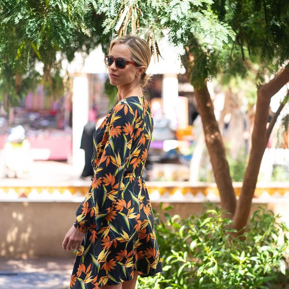 Seay / Abito Corto Nero Bird of Paradise Offerta speciale della fabbrica