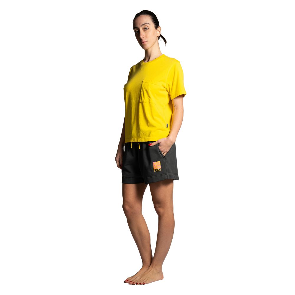 Seay / Pantalone Corto in Felpa Nero Symbols Presa