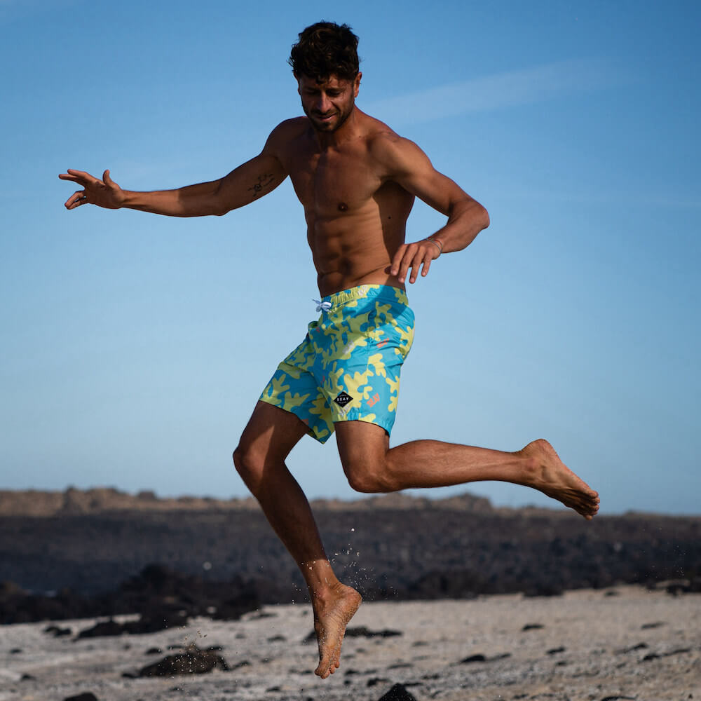 Seay / Swim Boxer Medio Giallo Blu Corallo Offerta