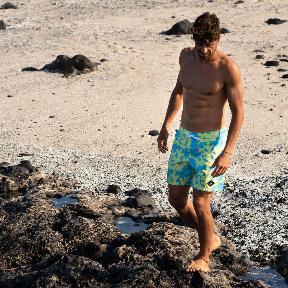 Seay / Swim Boxer Medio Giallo Blu Corallo Offerta