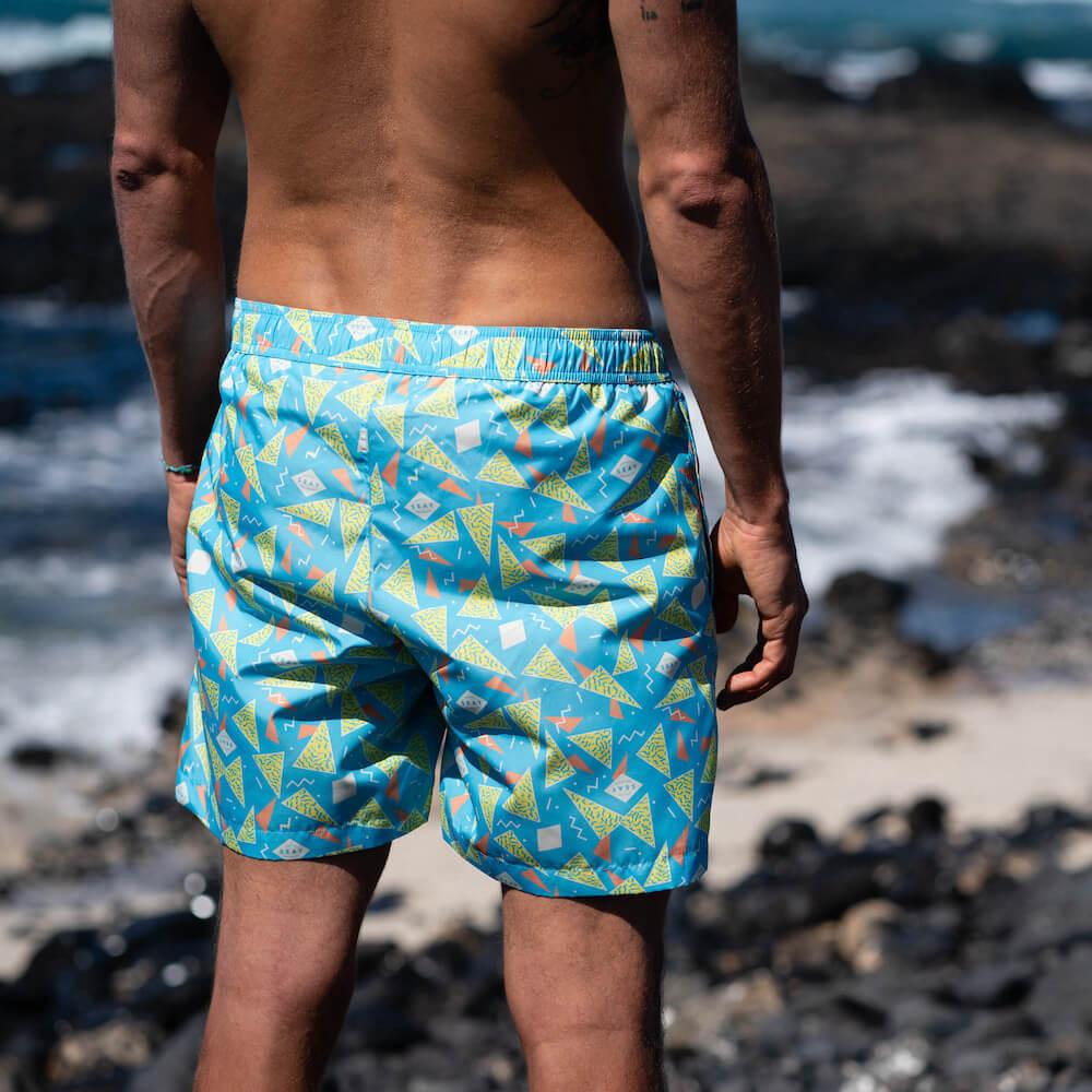 Seay / Swim Boxer Medio Azzurro Stampa 80s Outlet