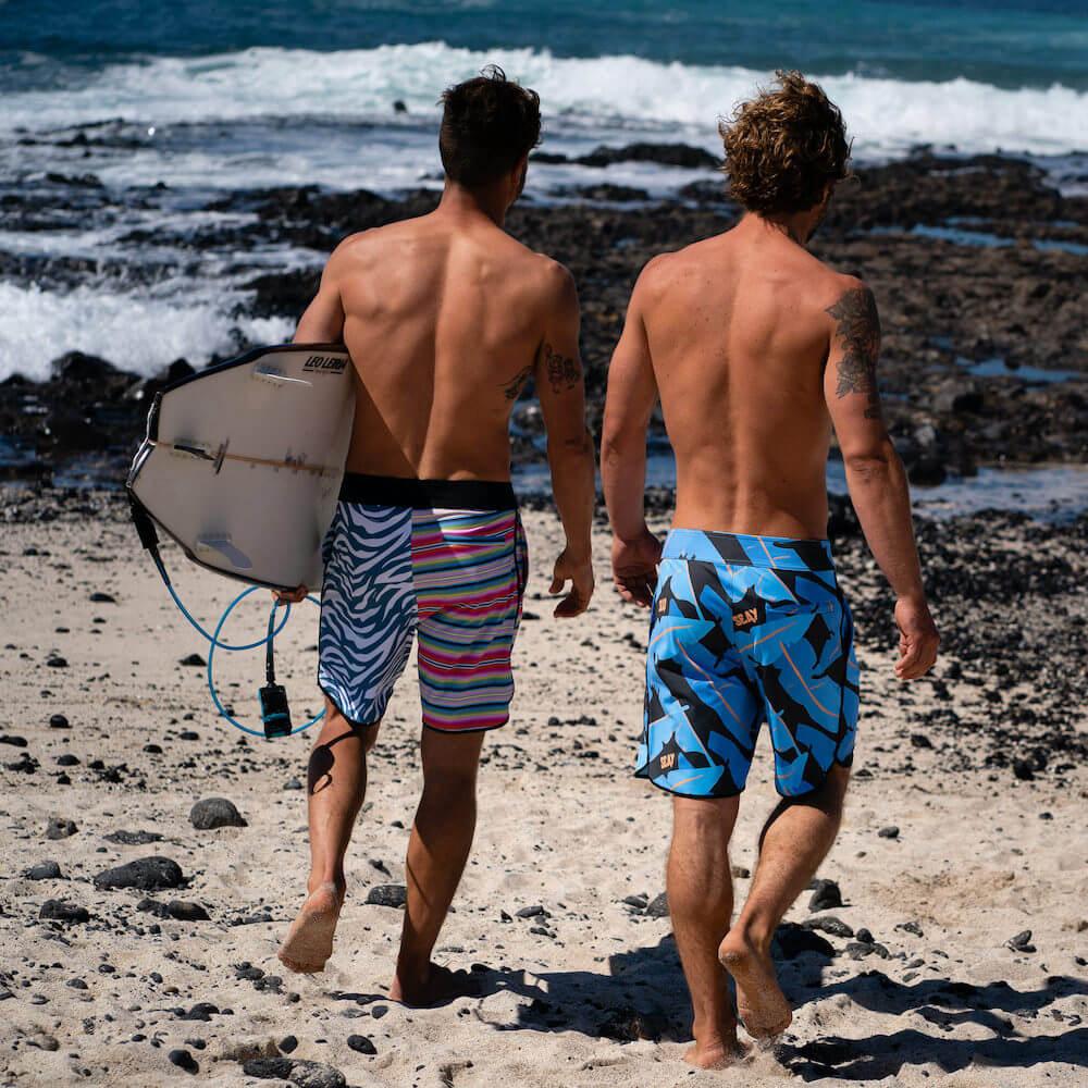 Seay / Boardshort Nero Blu Foglie Banano Alapai Hotsell