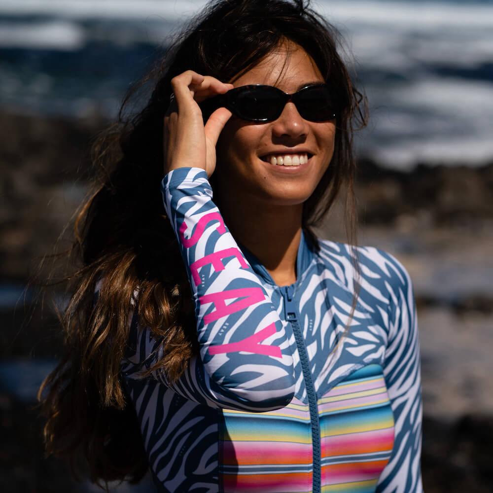 Seay / Muta da Surf Manica Lunga Zebra & Strisce Outlet