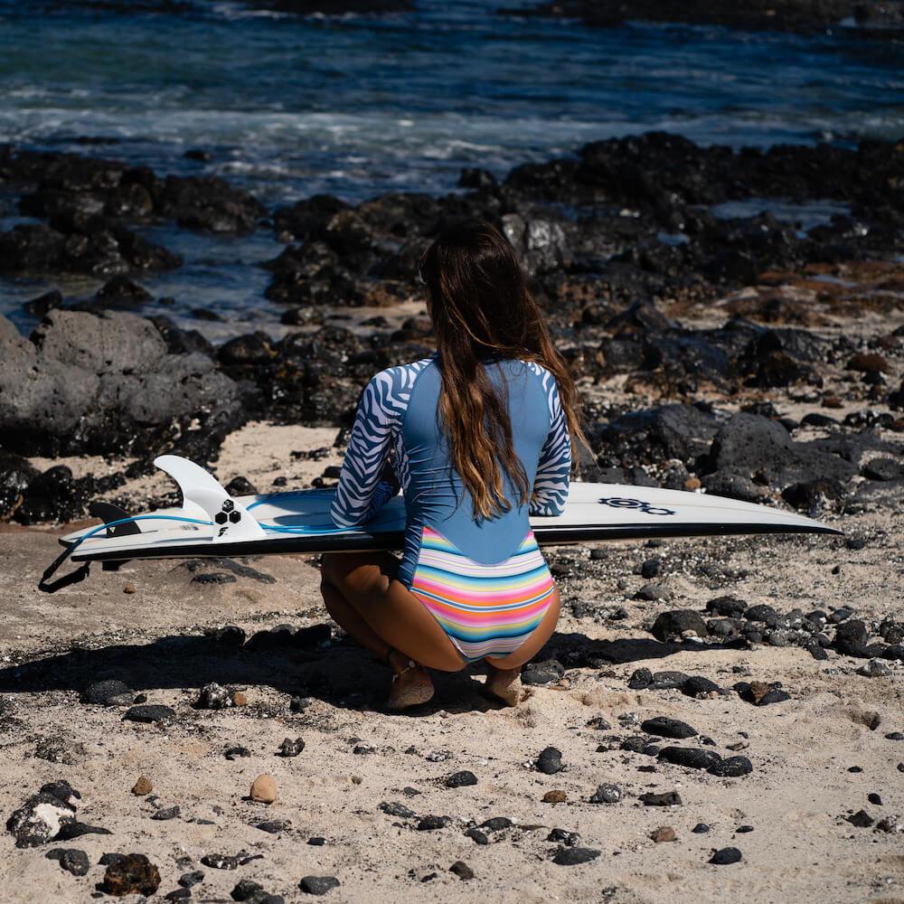Seay / Muta da Surf Manica Lunga Zebra & Strisce Outlet