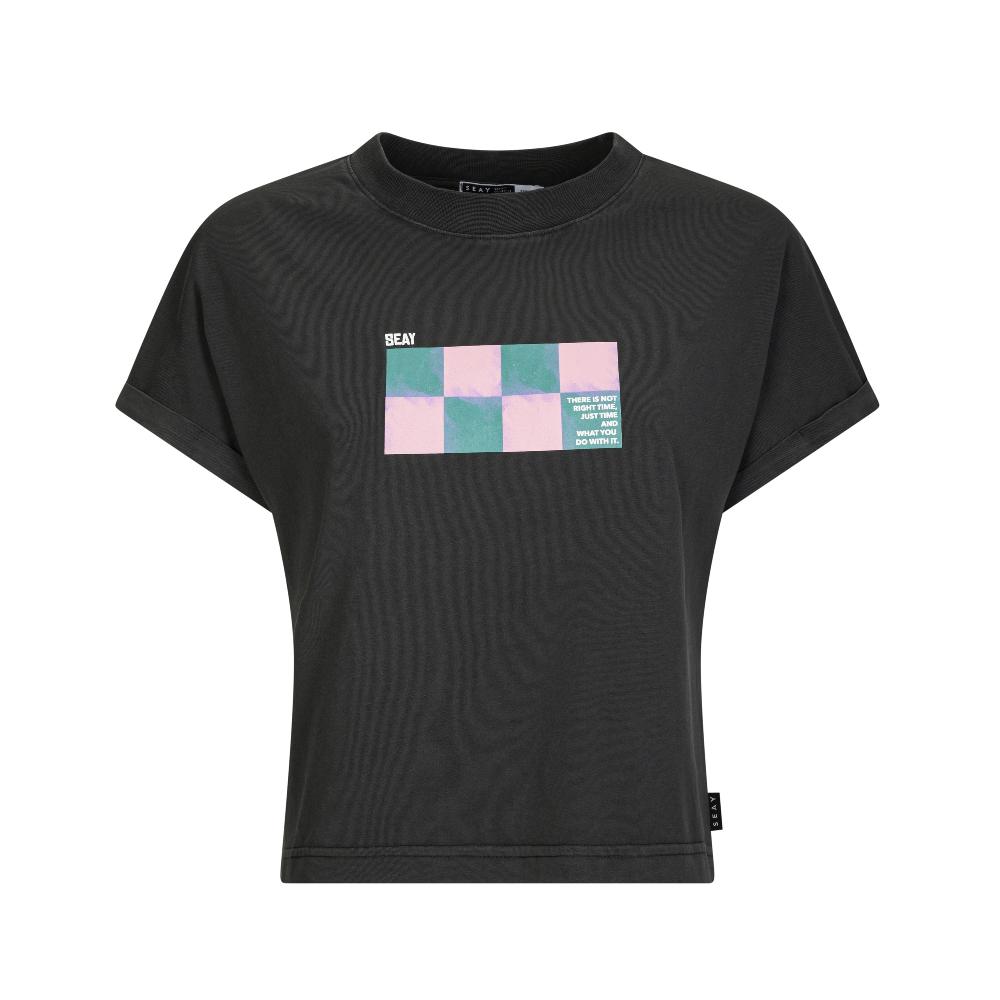 Seay / Crop T-Shirt Nera Kanoa Vendita Economica