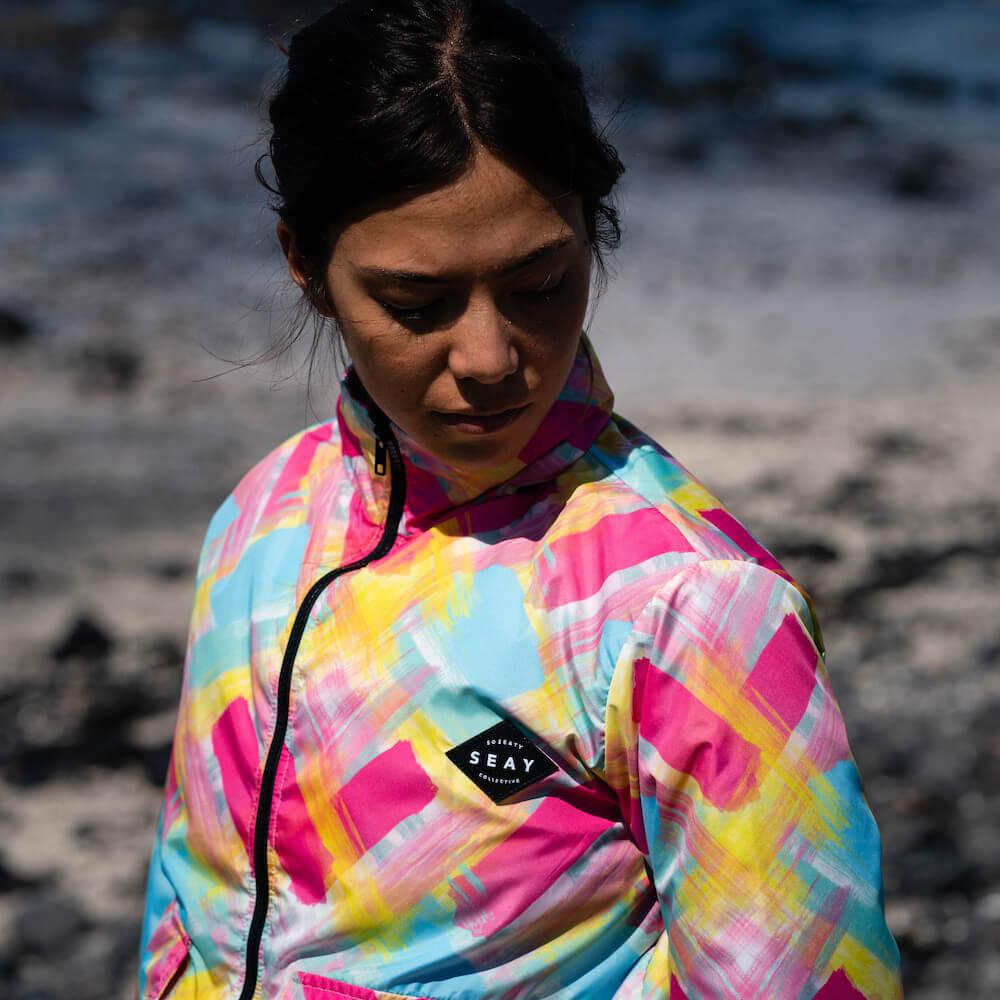 Seay / Windbreaker Fucsia Blu Bali Consegna Veloce