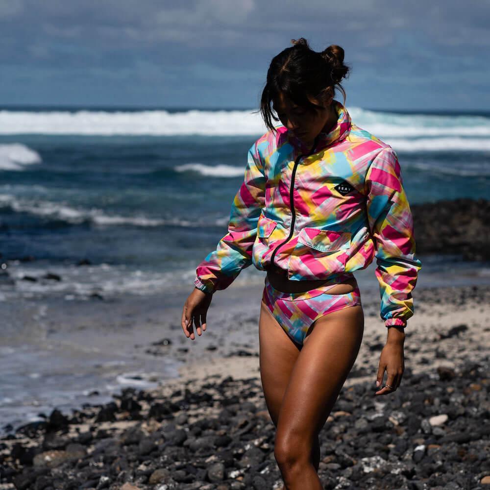 Seay / Windbreaker Fucsia Blu Bali Consegna Veloce