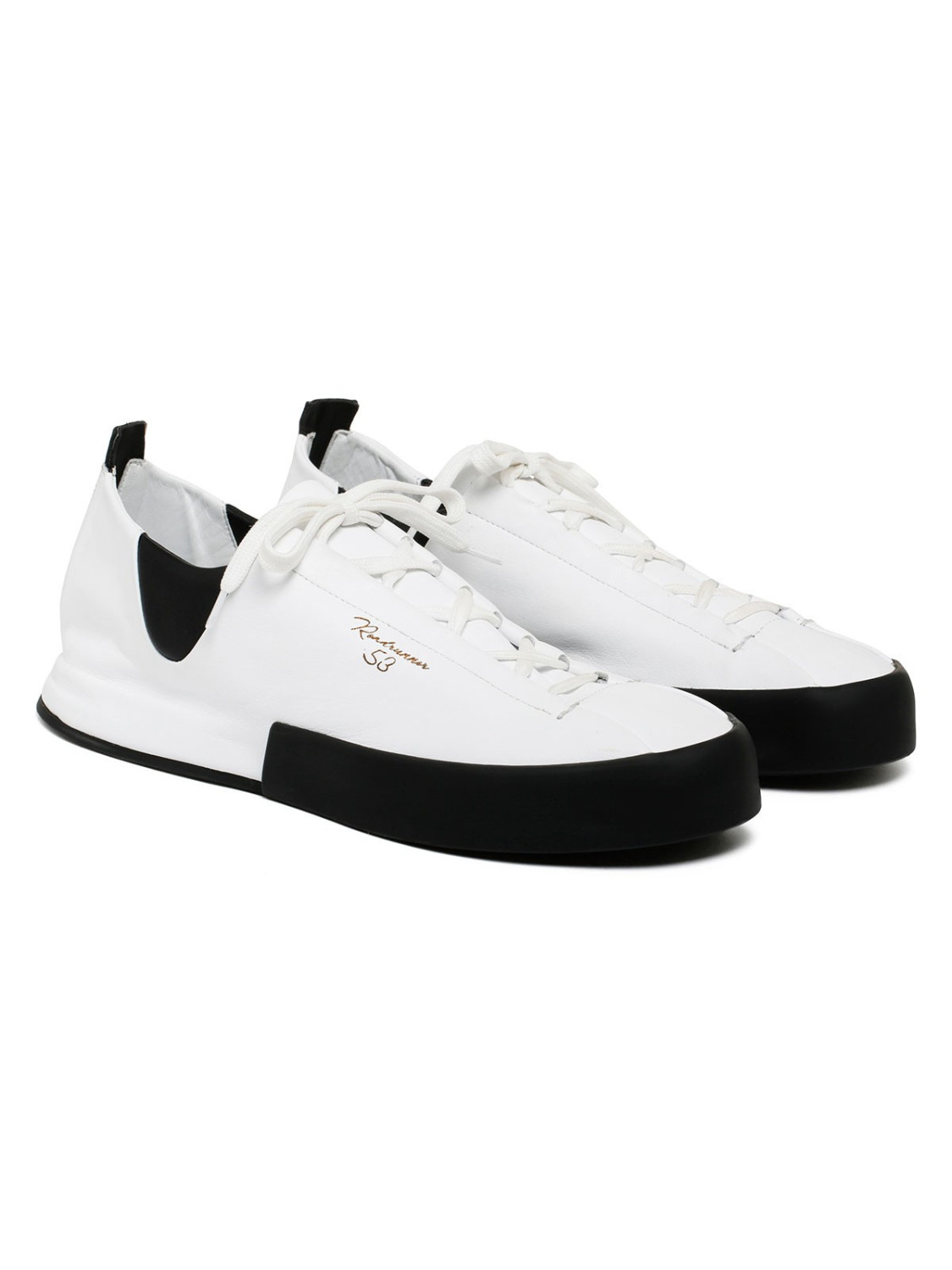Silvano Sassetti Sneakers Acquarone bianche e nere Sottocosto