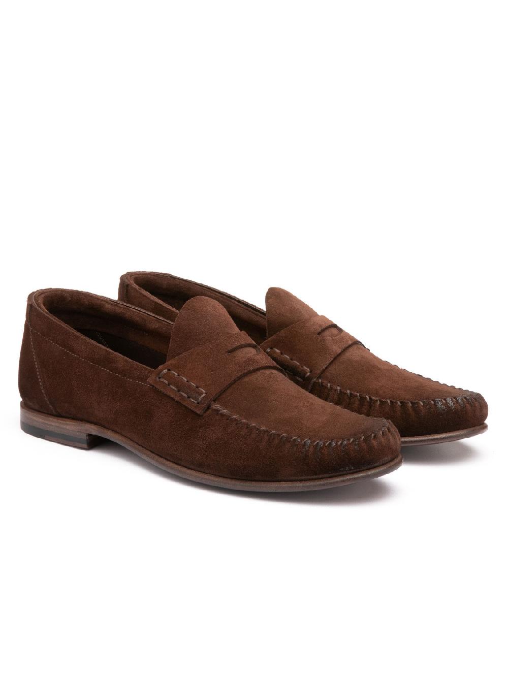 Silvano Sassetti Mocassini Penny in suede marrone Convenienza
