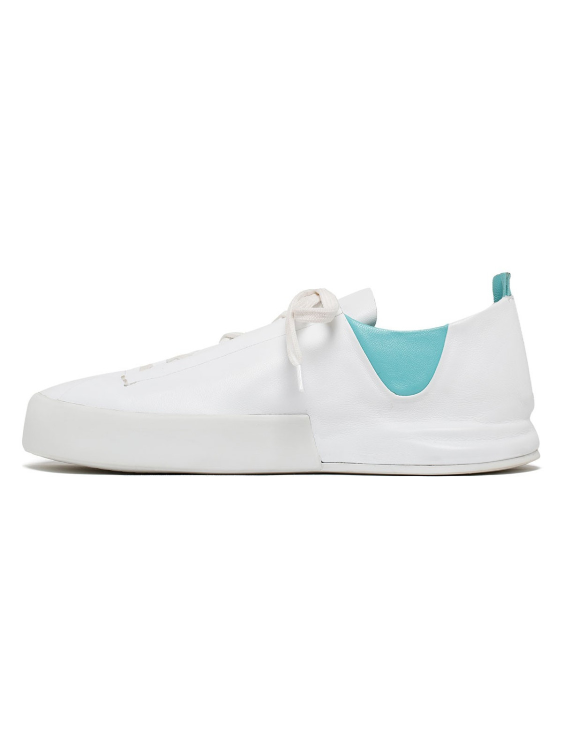 Silvano Sassetti Sneakers Jegher bianche e acquamarina Sconto