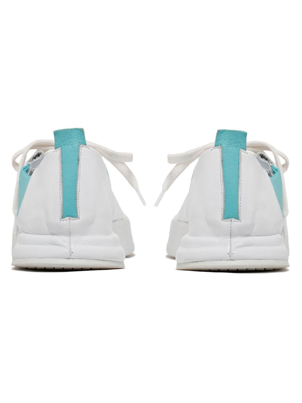 Silvano Sassetti Sneakers Jegher bianche e acquamarina Sconto