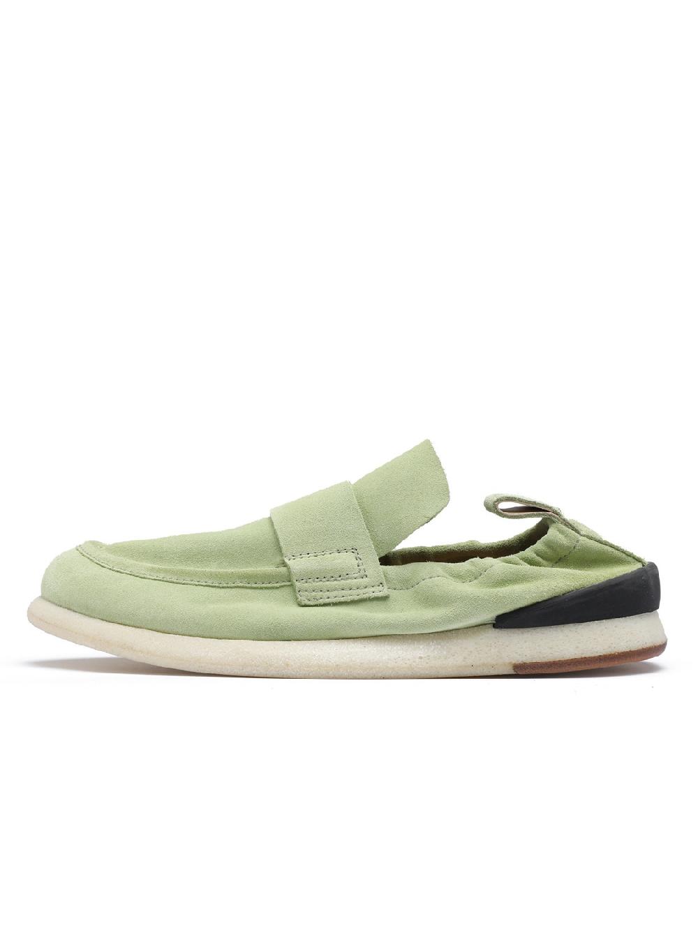 Silvano Sassetti Mocassini in suede verde chiaro Saldi Di Fabbrica