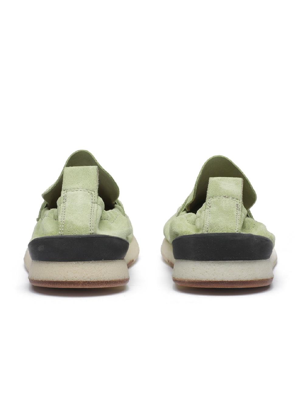 Silvano Sassetti Mocassini in suede verde chiaro Saldi Di Fabbrica