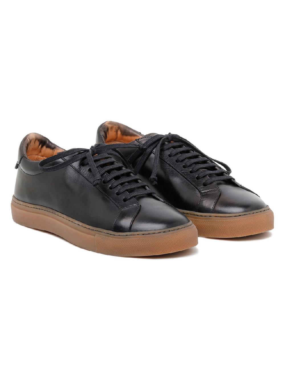 Silvano Sassetti Sneaker Romilly in pelle nera Qualità