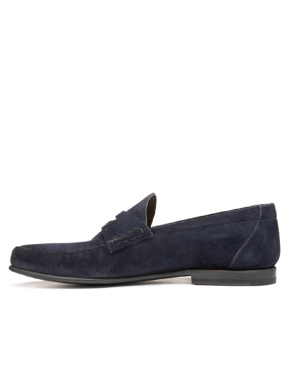 Silvano Sassetti Mocassini Penny in suede navy Promozione