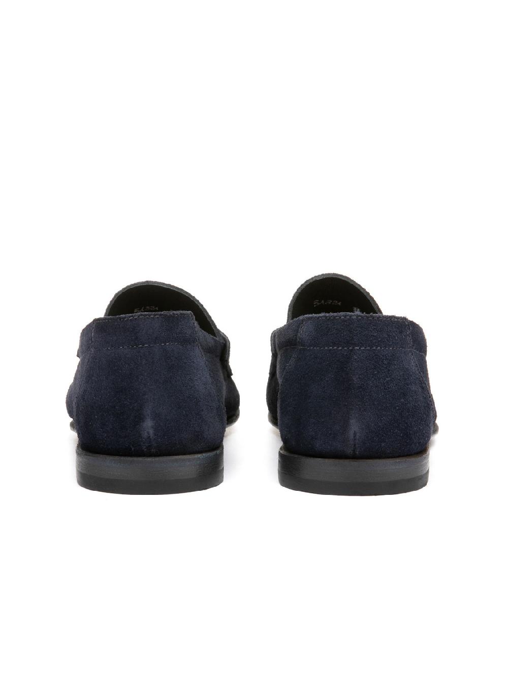 Silvano Sassetti Mocassini Penny in suede navy Promozione