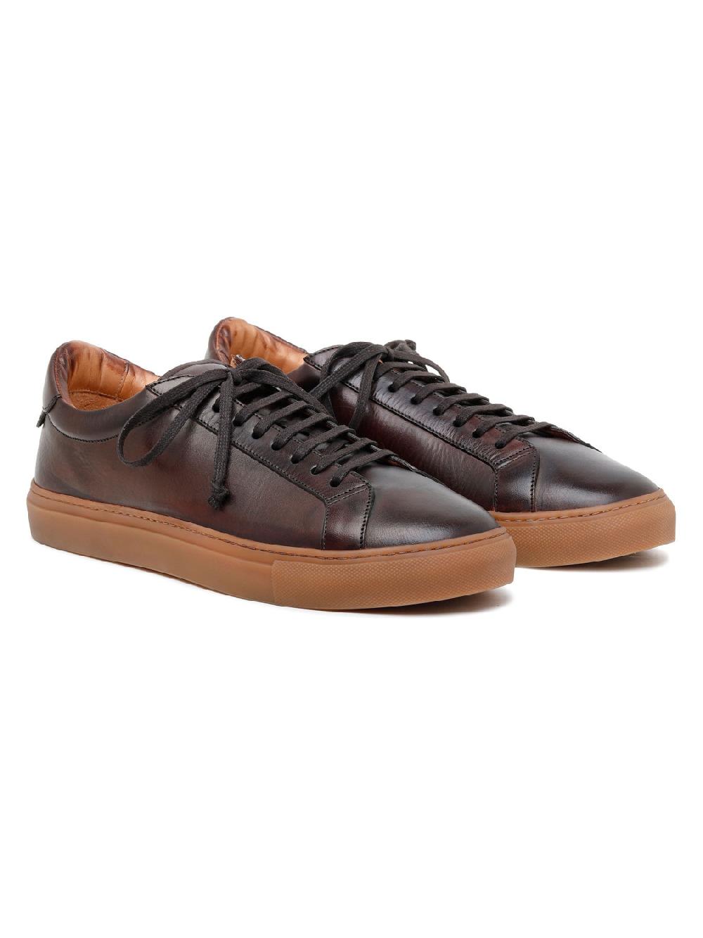 Silvano Sassetti Sneaker Romilly in pelle marrone scuro Saldi