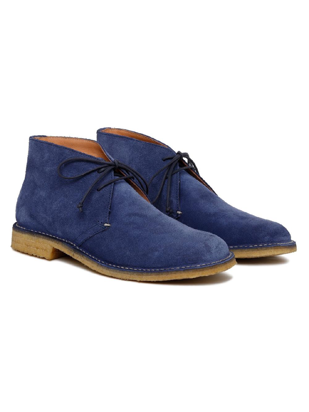 Silvano Sassetti Stivaletti Londra in camoscio blu Saldi Di Fabbrica