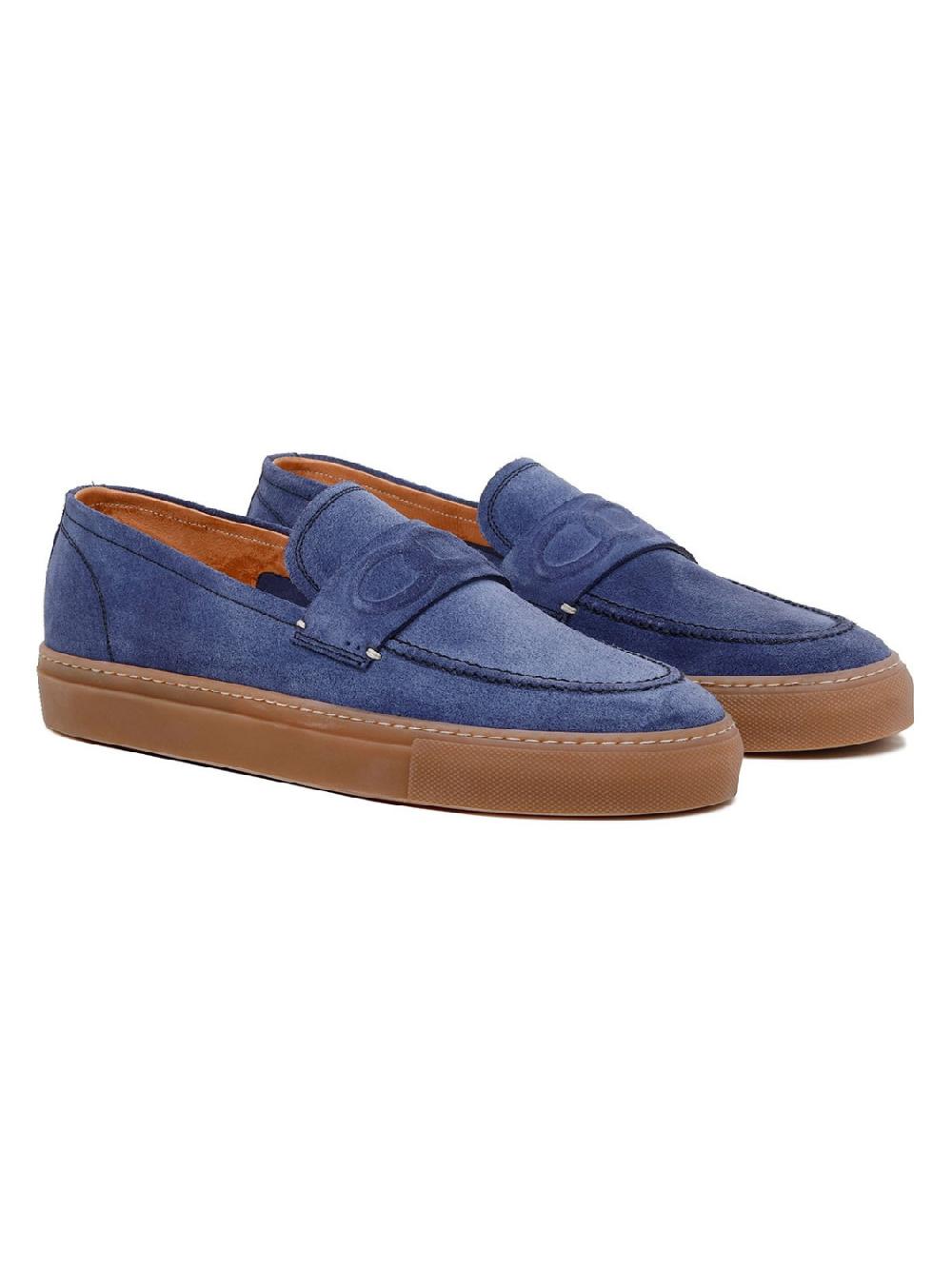 Silvano Sassetti Mocassini St. Tropez in camoscio blu Vendite Flash