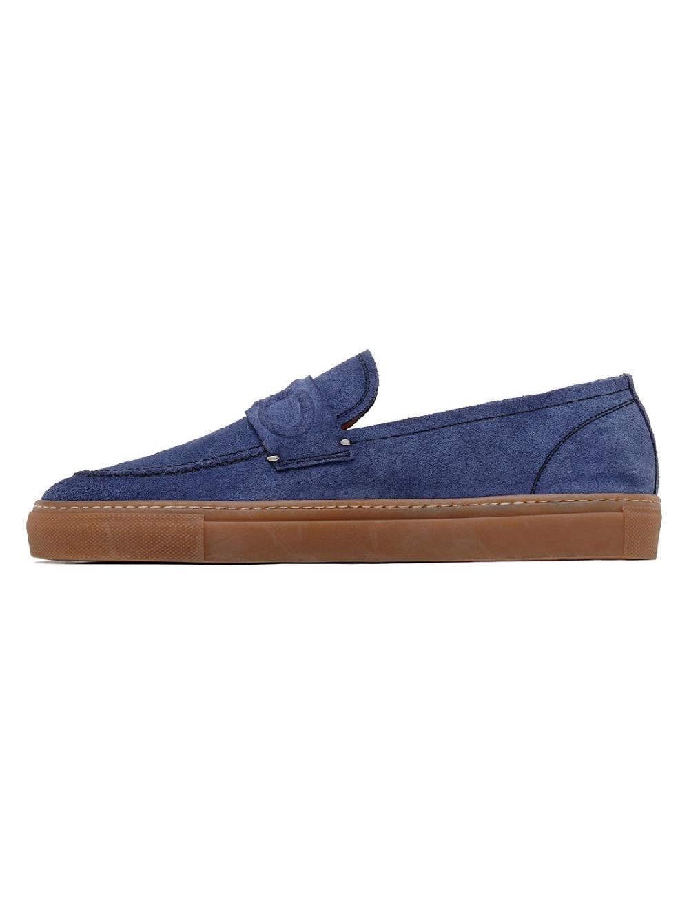 Silvano Sassetti Mocassini St. Tropez in camoscio blu Vendite Flash